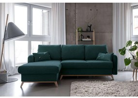 Divano letto angolare turchese, angolo sinistro Scandic Lagom - Miuform