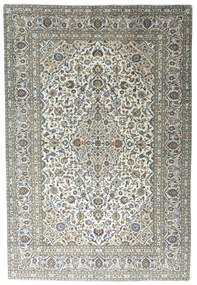 Kashan Tappeto 240x360 Beige (Iran) Annodato A Mano