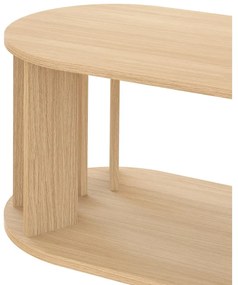 Tavolino in rovere decorato in colore naturale 50x110 cm Nora - TemaHome