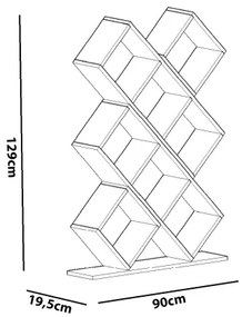 Libreria KUMSAL 129x90 cm bianca