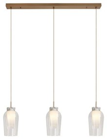 Lampadario Glamour Nora oro paralume trasparente 3x E27 MANTRA