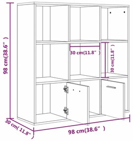 Libreria Rovere Marrone 98x30x98 cm