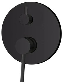 Set doccia York nero opaco con miscelatore, braccio 30 cm, soffione 25cm e kit con doccino, flessibile e presa acqua