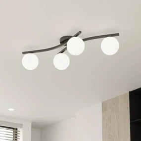EMIBIG LIGHTING Plafoniera OPUS, lunghezza 85 cm, opale, lunghezza 84 cm, a 4 luci.