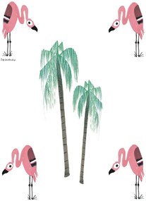 KEK Amsterdam Carta da parati Flamingo - White