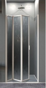 Box Porta doccia in acrilico un lato apertura a libro scomparsa senza guide reversibile 78/80 cm