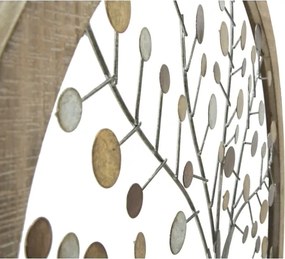 Pannello Decorativo Rotondo Albero Della Vita 61x1,8 Oro E Legno