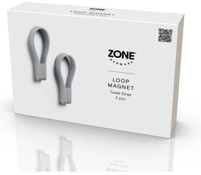 Gancio per asciugamani grigio chiaro in silicone 2 pz Loop – Zone
