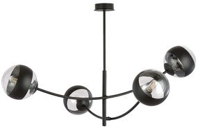 Plafoniera Contemporaneo Oceano Acciaio Nero 4 Luci E14 Ip20