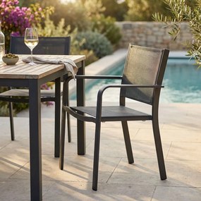 SPLENDOR - poltrona da giardino in alluminio e textilene impilabile