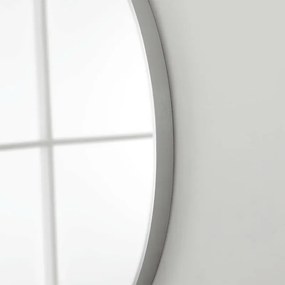 Specchio bagno 80 cm con cornice argento e installazione a parete