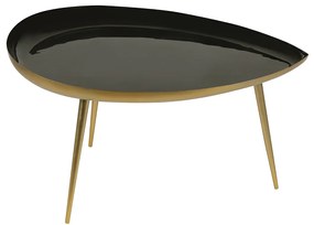 Tavolino basso design in acciaio laccato nero DROP