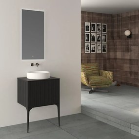 Mobile da bagno sospeso sotto lavabo Domino di Baden Haus L 60 x H 43 x P 46 cm nero cannettato opaco, 1 cassetto