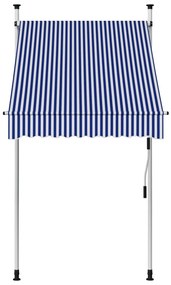 Tenda da Sole Retrattile Manuale 100 cm a Strisce Blu e Bianche