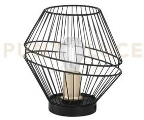 Lumetto kiko nero e oro 1 luce attacco e27 25x25x25,5cm in metallo