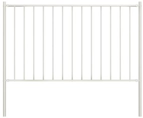 Pannello Recinzione E Pali Acciaio Verniciato 1,7x1,25m Bianco /