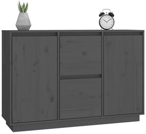 Credenza grigia 111x34x75 cm in legno massello di pino