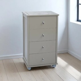 Carrello da cucina POKER con cassetti e piano in ceramica Tortora