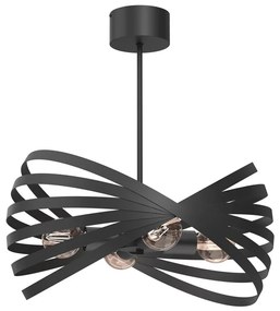 Lampadario a sospensione con supporto rigido SPARKLE 4xE27/15W/230V nero