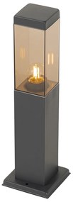 Lampada da esterno moderna grigio scuro con vetro fumé 45 cm - Malios