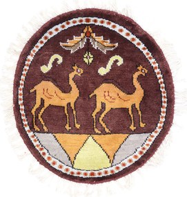 Agra Tappeto orientale 50x50 Rosa (Indian) Annodato A Mano