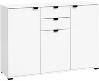 credenza moderna con 3 ante e 2 cassetti cm 135 x 40 x 95 h - PLUS Colore: Bianco