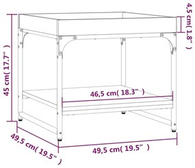 Tavolino Salotto Rovere Sonoma 49,5x49,5x45cm Legno Multistrato