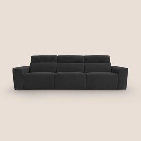 Clark Divano modulare 3 sedute con opzione relax elettrico in tessuto smacchiabile impermeabile T17 nero