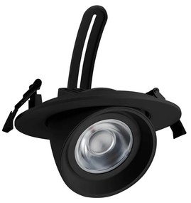 Faro LED da Incasso 44W Orientabile Rotondo Foro Ø160mm Nero Philips Certadrive 140lm/W Colore Bianco Naturale 4.000K