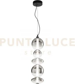 Lampadario a sospensione led kemet nera 40w 4000lm 3000k 20x154,5cm...