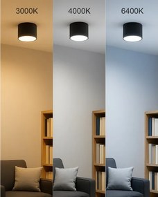 Faretto LED/5W/230V 3000/4000/6400K Ø 7,5 cm nero