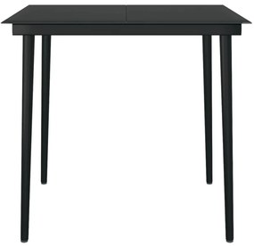 Set da pranzo da giardino 5 pz nero