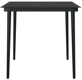Set da pranzo da giardino 5 pz nero