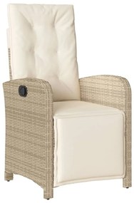 Set da pranzo da giardino 9 pz con cuscini beige in polyrattan