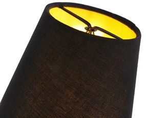 Lampada da tavolo di design nera a 3 luci con paralumi a morsetto - Wimme