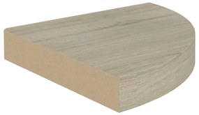 Scaffali angolari a parete 2 pz rovere 25x25x3,8 cm mdf