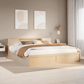 Giroletto Senza Materasso 200x200 Cm İn Legno Massello Di Pino /