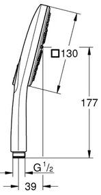 GROHE 26550000 - RAINSHOWER SMARTACTIVE 130 CUBE Doccia a mano, cromata lucida