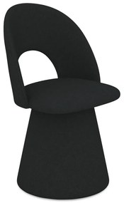 Sedia da pranzo nera in imbottito Kalo – Makamii