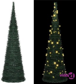 vidaXL Albero di Natale Artificiale Pop-up Stringa a LED Verde 150 cm