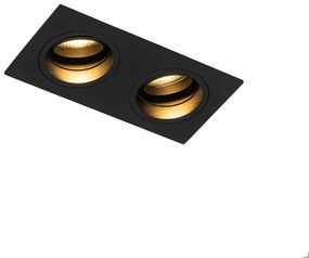 Faretto da incasso quadrato nero orientabile a 2 luci - Chuck