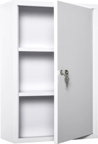 Armadietto Medicinali da Parete 40x18x60 cm 2 Chiavi in Acciaio Bianco...