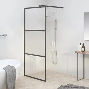Parete Doccia Walk İn 80x195 Cm Vetro Semi Smerigliato Esg Nero /