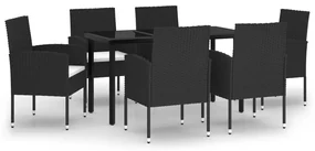 Idaxl set mobili da pranzo per giardino 7 pz nero