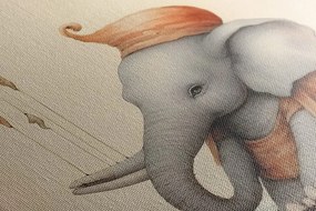 Stampa su tela – Elefante sognante tra le nuvole