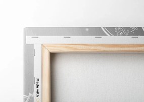 Stampa su tela – Mandala orientale in bianco e nero