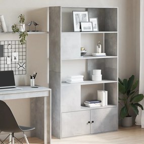 Libreria Grigio Cemento 100x36x189 Cm İn Legno Multistrato /