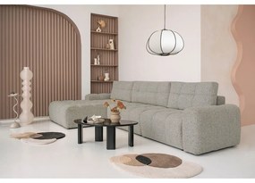 Divano angolare componibile marrone chiaro allungabile/con contenitore (con penisola a sinistra) Lulu – Miuform