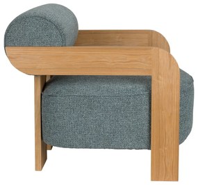 Poltrona blu polveroso con rivestimento in bouclé Oolong – Zuiver