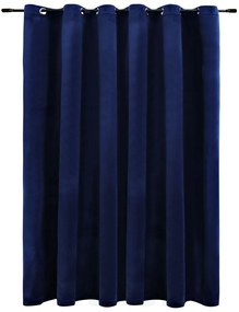 Tenda Oscurante Anelli in Metallo Velluto Blu Scuro 290x245 cm